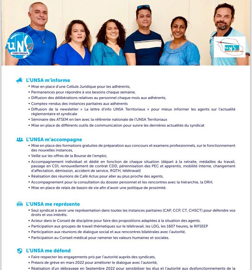 Tract ADN UNSA Mairie Saint Paul